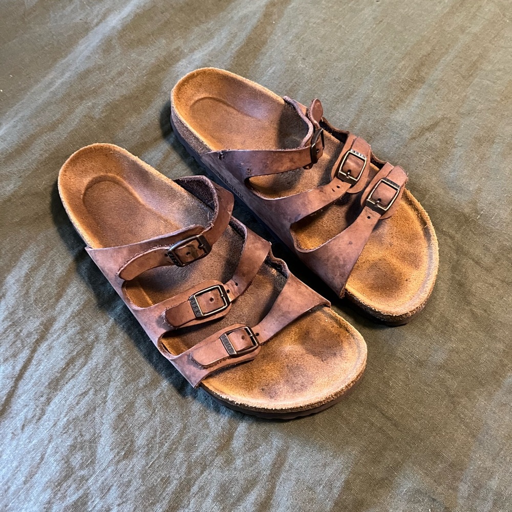 Brown Birkenstock Florida sandals